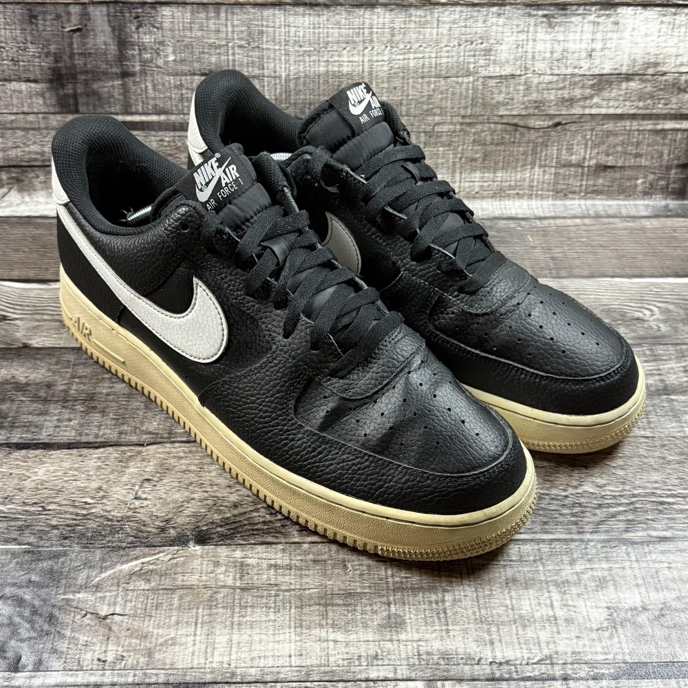 Nike Air Force 1 Low Shoes Mens Size 13 Black White Leather Casual Sneakers
